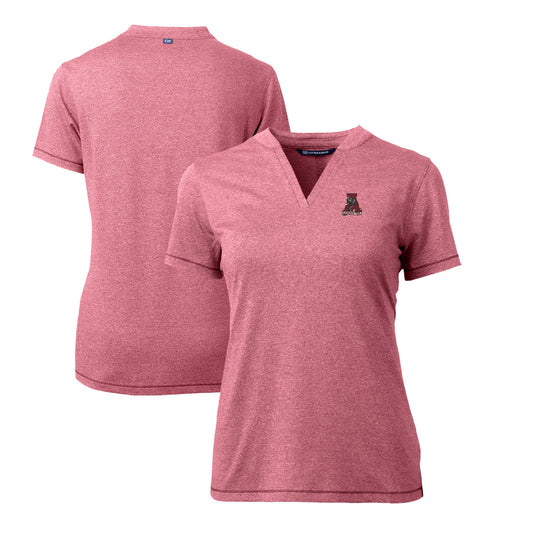 Women's Cutter & Buck Heather Crimson Alabama Crimson Tide Forge Stretch Blade V-Neck Top