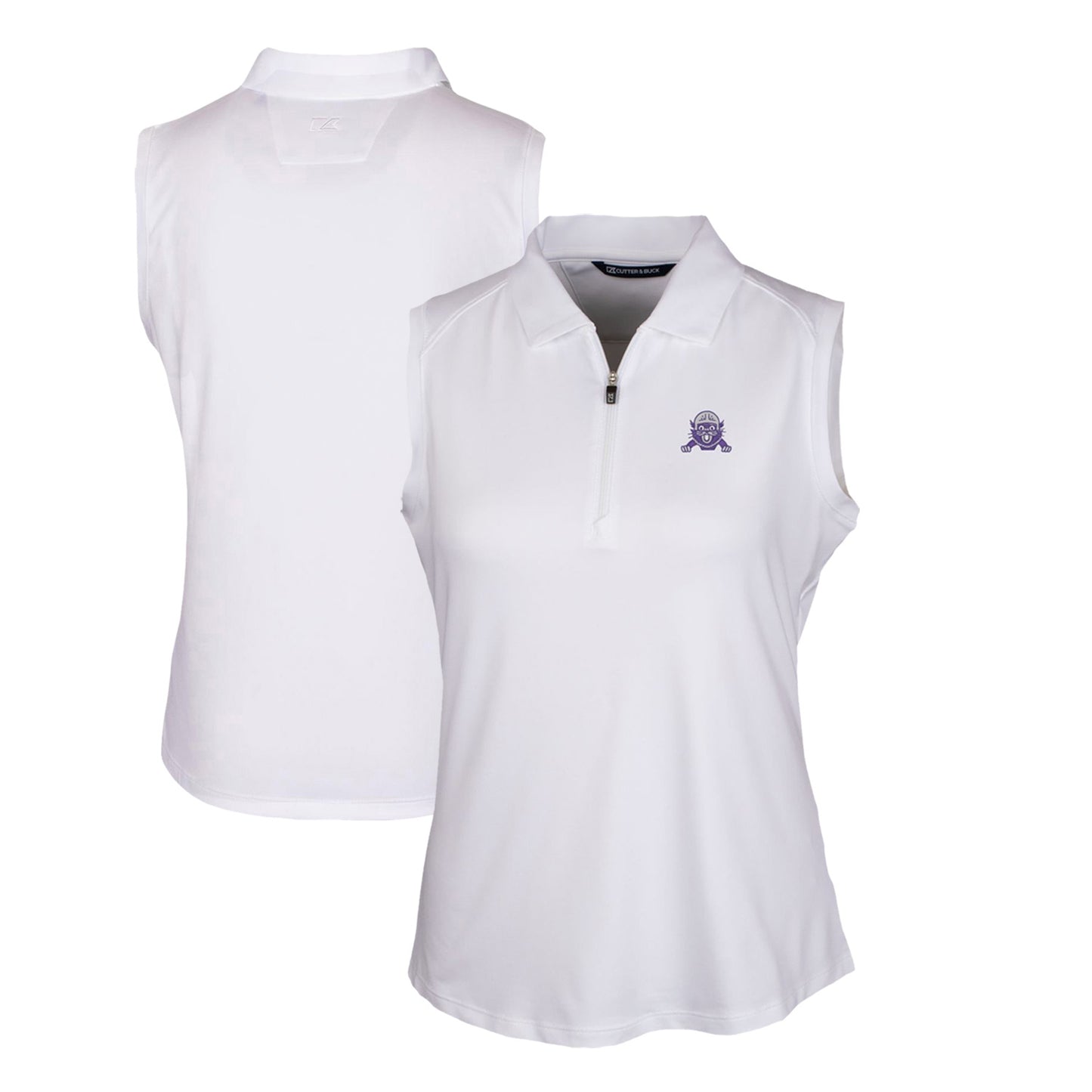 Women's Cutter & Buck White Northwestern Wildcats Forge Stretch Sleeveless Polo