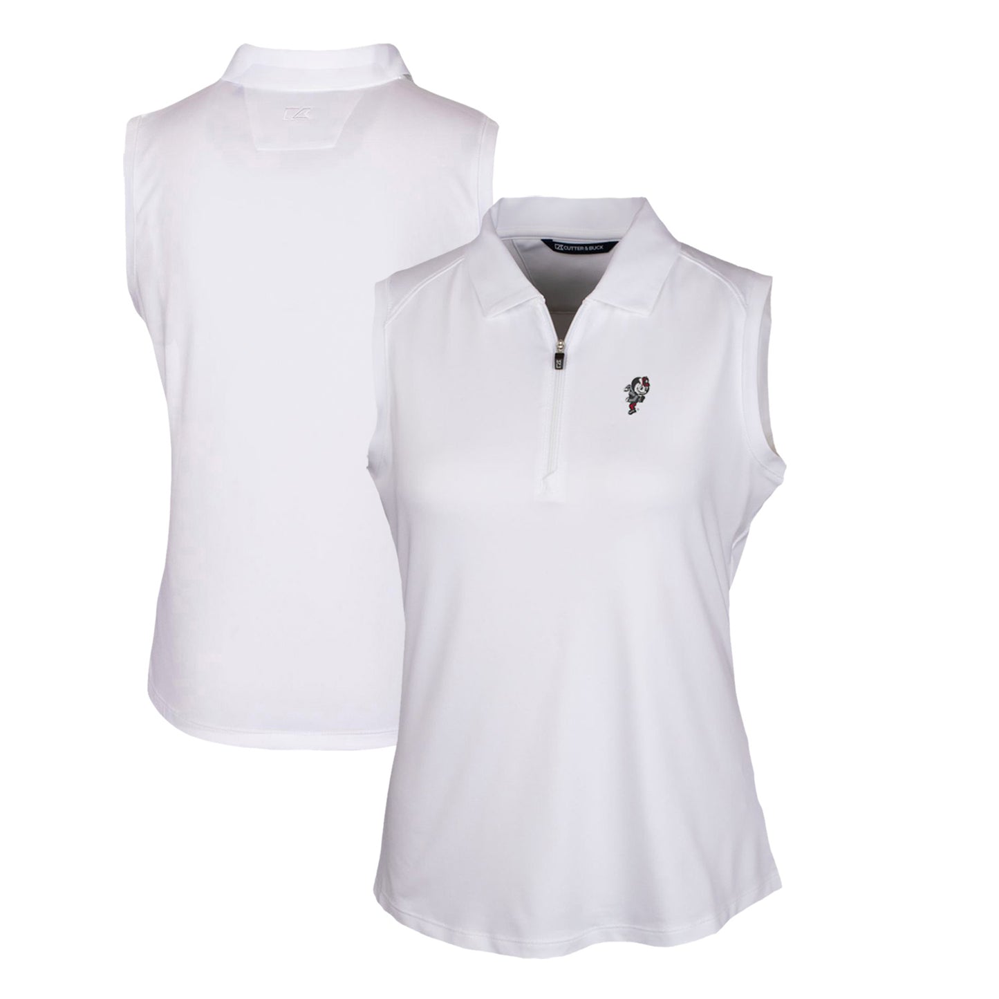 Women's Cutter & Buck White Ohio State Buckeyes Forge Stretch Sleeveless Polo