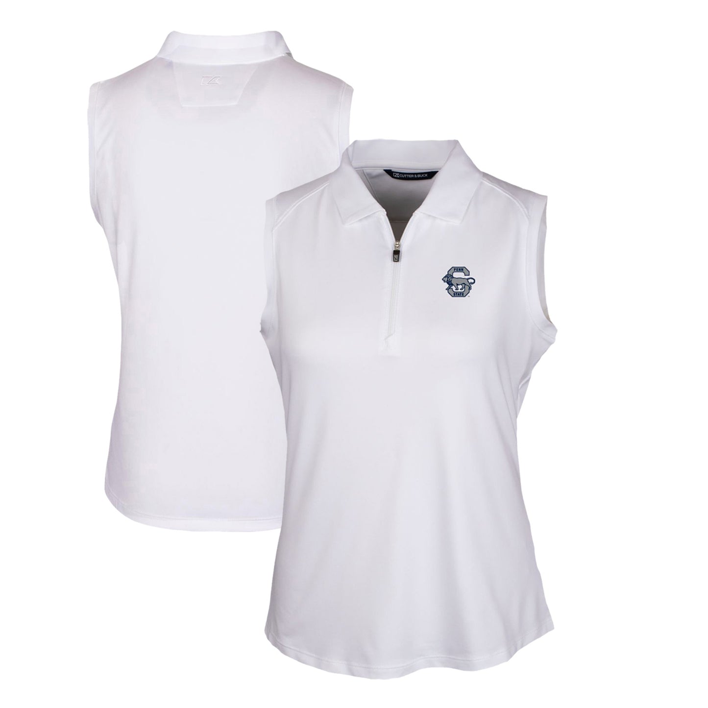 Women's Cutter & Buck White Penn State Nittany Lions Forge Stretch Sleeveless Polo