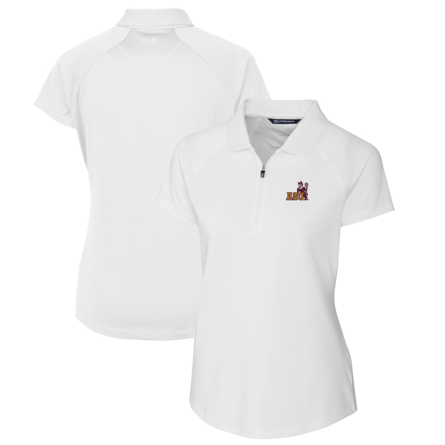 Women's Cutter & Buck White Arizona State Sun Devils Forge Stretch Polo