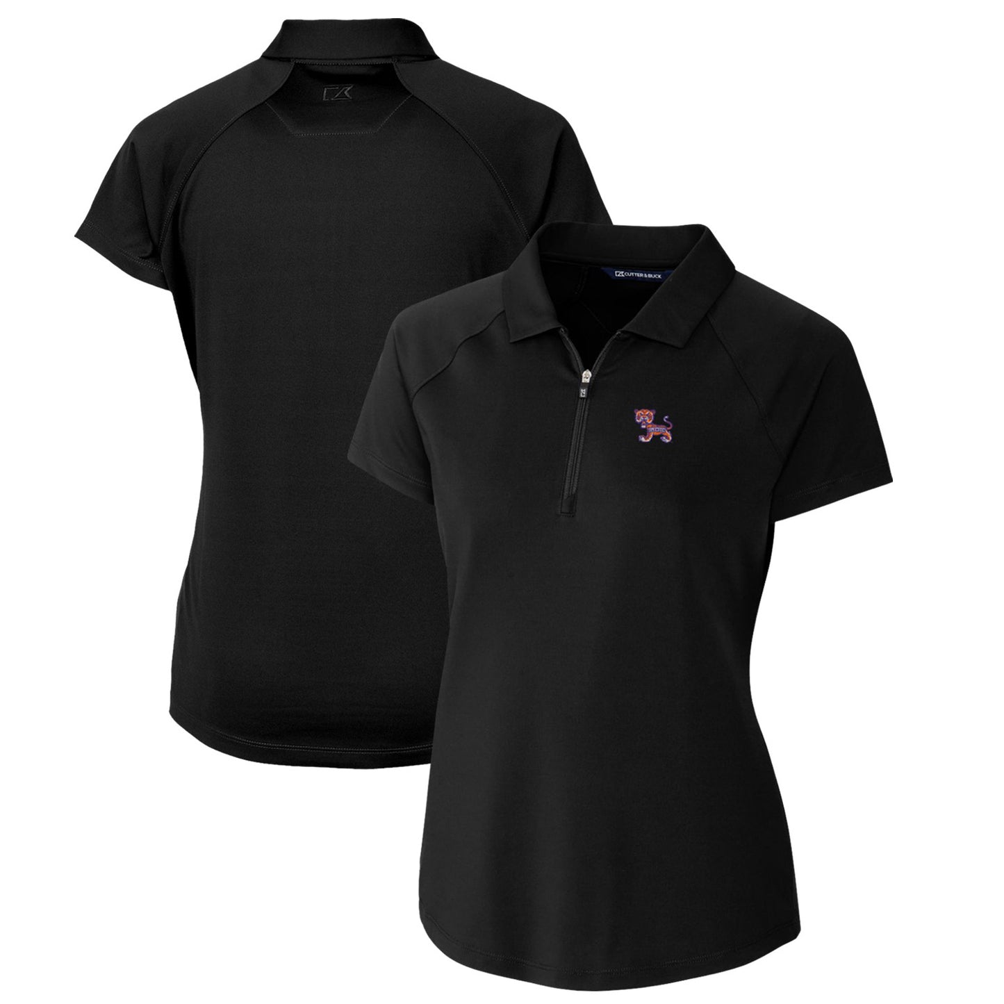 Women's Cutter & Buck Black Clemson Tigers Forge Stretch Polo