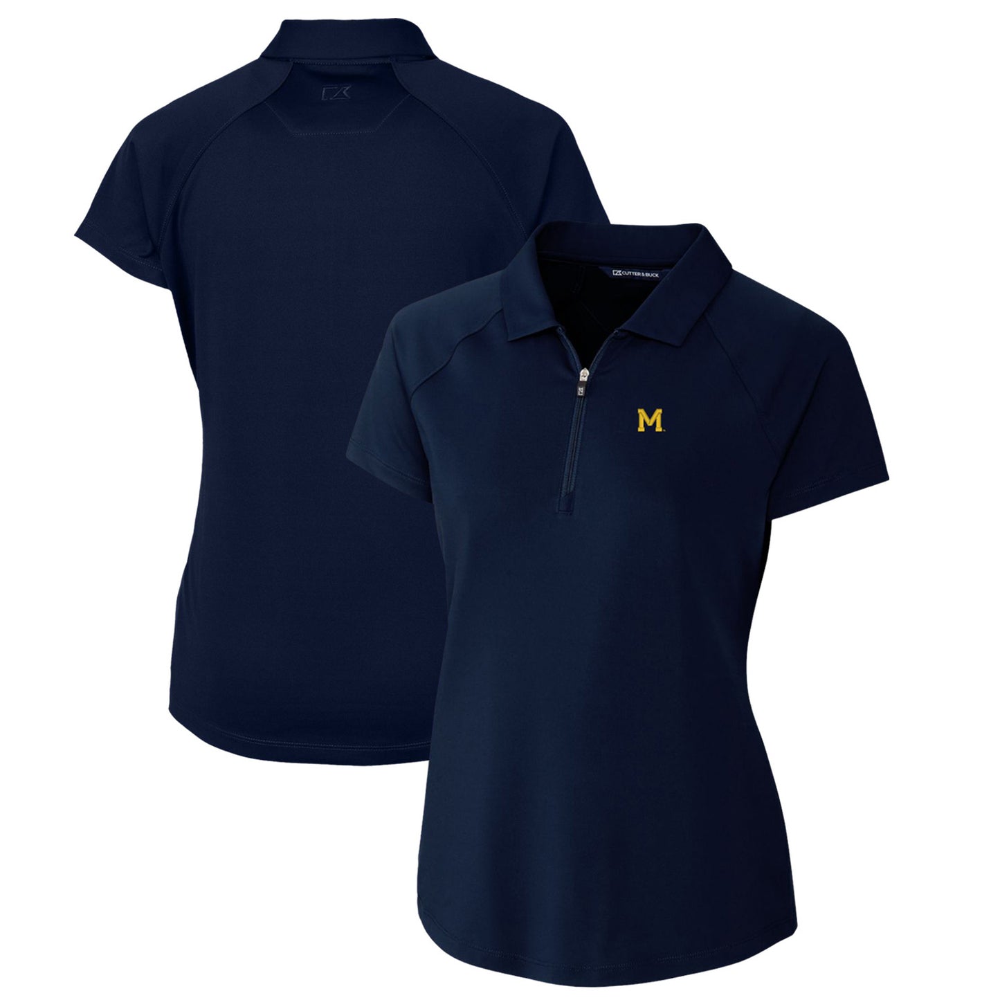 Women's Cutter & Buck Navy Michigan Wolverines Forge Stretch Polo