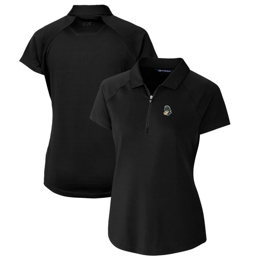 Women's Cutter & Buck Black Michigan State Spartans Forge Stretch Polo