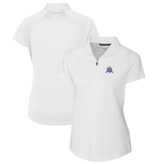 Women's Cutter & Buck White Northwestern Wildcats Forge Stretch Polo