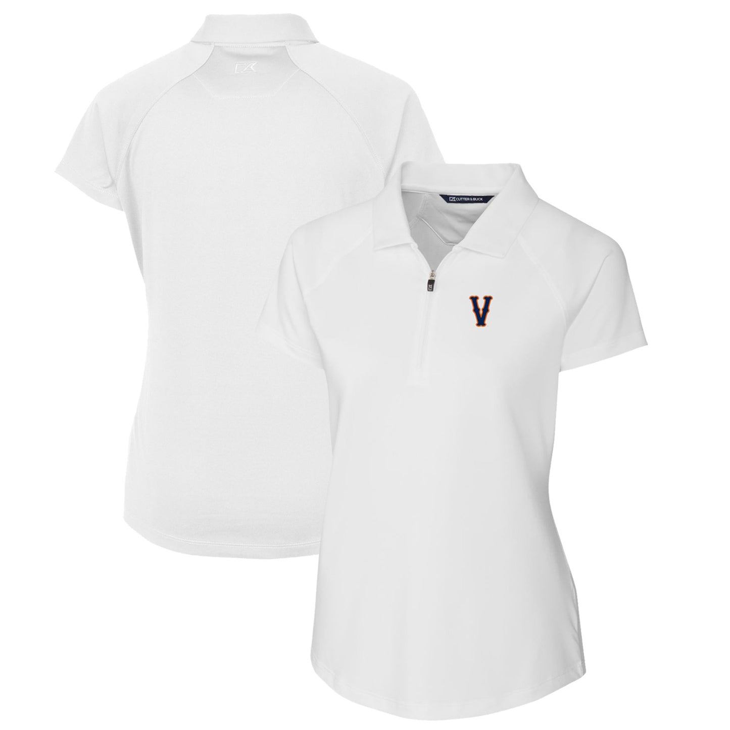 Women's Cutter & Buck White Virginia Cavaliers Vintage Forge Stretch Polo