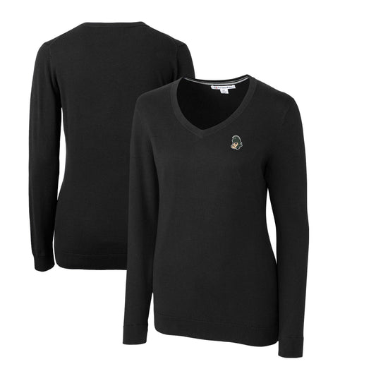 Women's Cutter & Buck Black Michigan State Spartans Lakemont Tri-Blend V-Neck Pullover Sweater