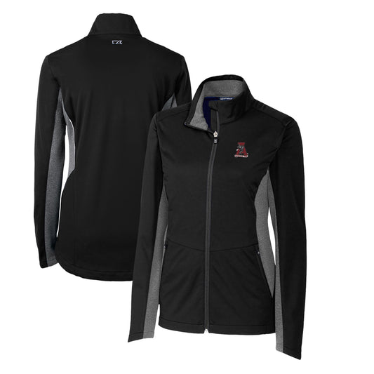 Women's Cutter & Buck Black Alabama Crimson Tide Vault Navigate Softshell Full-Zip Jacket