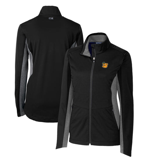 Women's Cutter & Buck Black Baylor Bears Vault Navigate Softshell Full-Zip Jacket