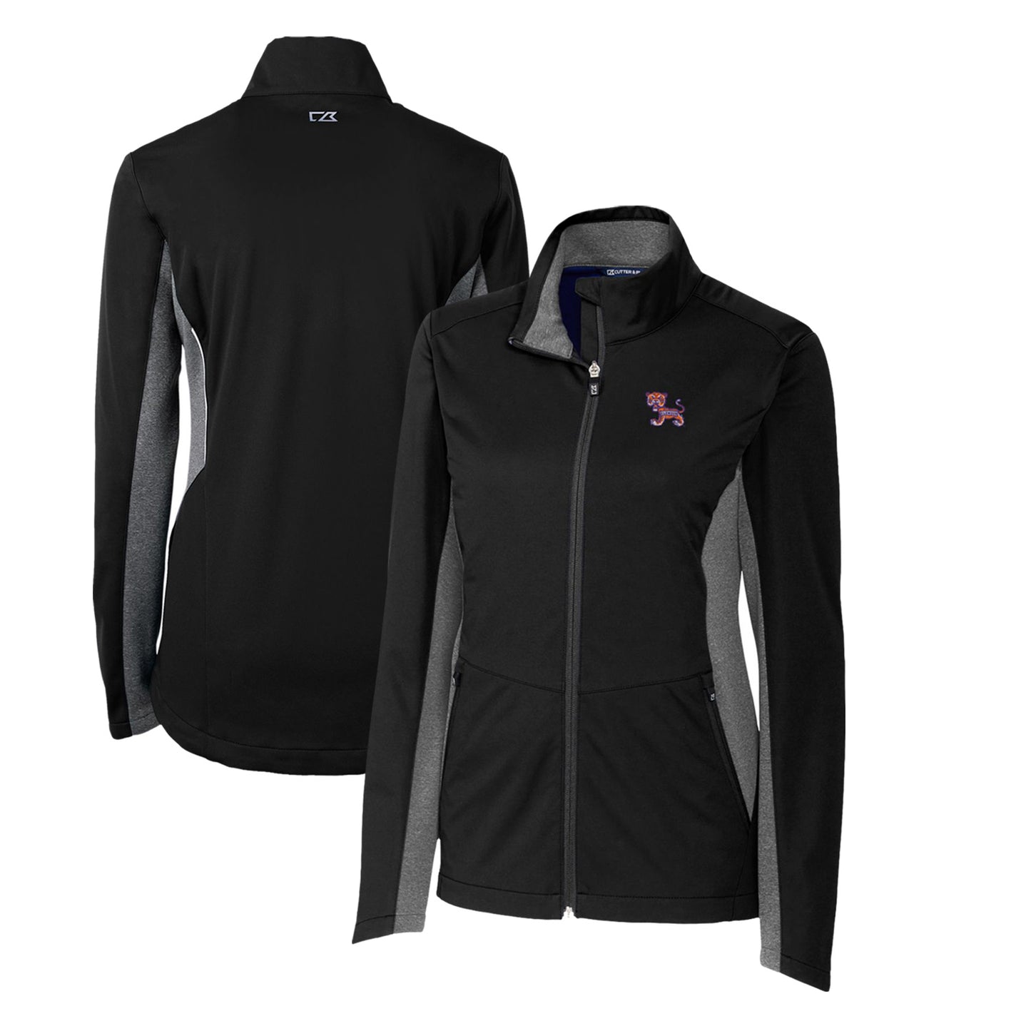 Women's Cutter & Buck Black Clemson Tigers Vault Navigate Softshell Full-Zip Jacket