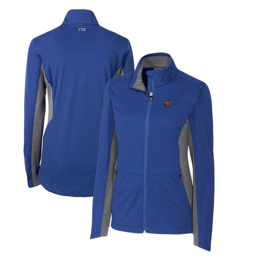 Women's Cutter & Buck Royal Florida Gators Vault Navigate Softshell Full-Zip Jacket