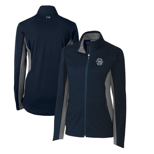 Women's Cutter & Buck Navy Penn State Nittany Lions Vault Navigate Softshell Full-Zip Jacket