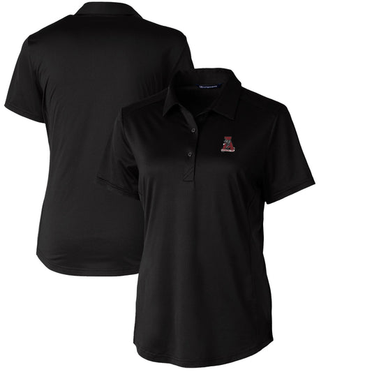 Women's Cutter & Buck Black Alabama Crimson Tide Vault Prospect Textured Stretch Polo