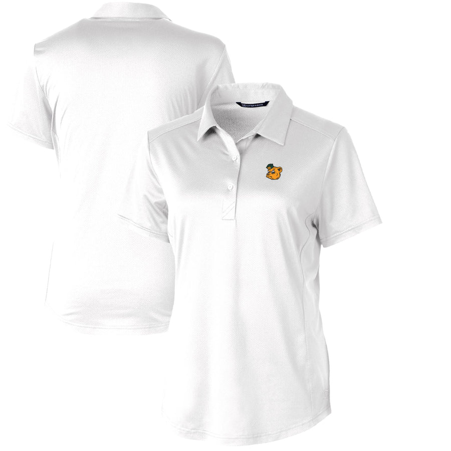 Women's Cutter & Buck White Baylor Bears Vault Prospect Textured Stretch Polo