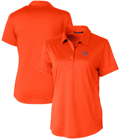 Women's Cutter & Buck Orange Clemson Tigers Vault Prospect Textured Stretch Polo