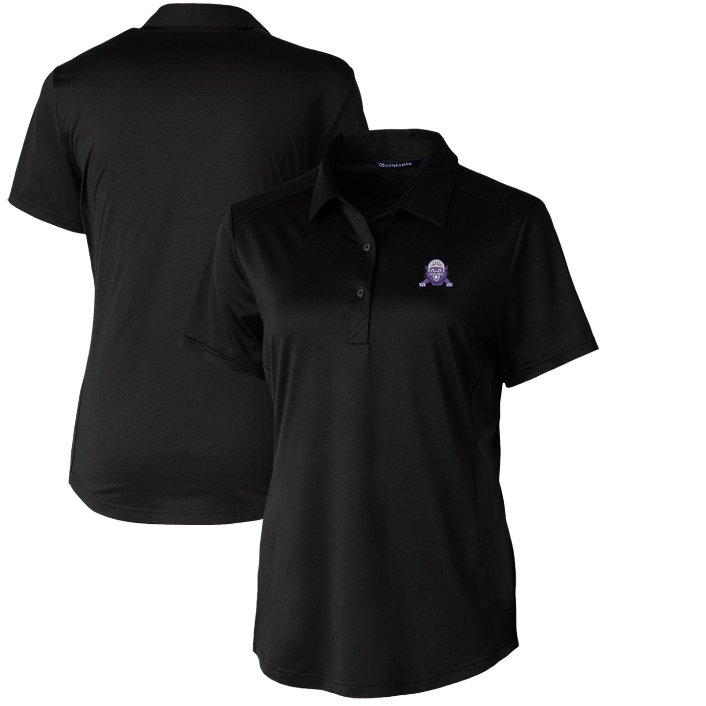 Women's Cutter & Buck Black Northwestern Wildcats Vault Prospect Textured Stretch Polo