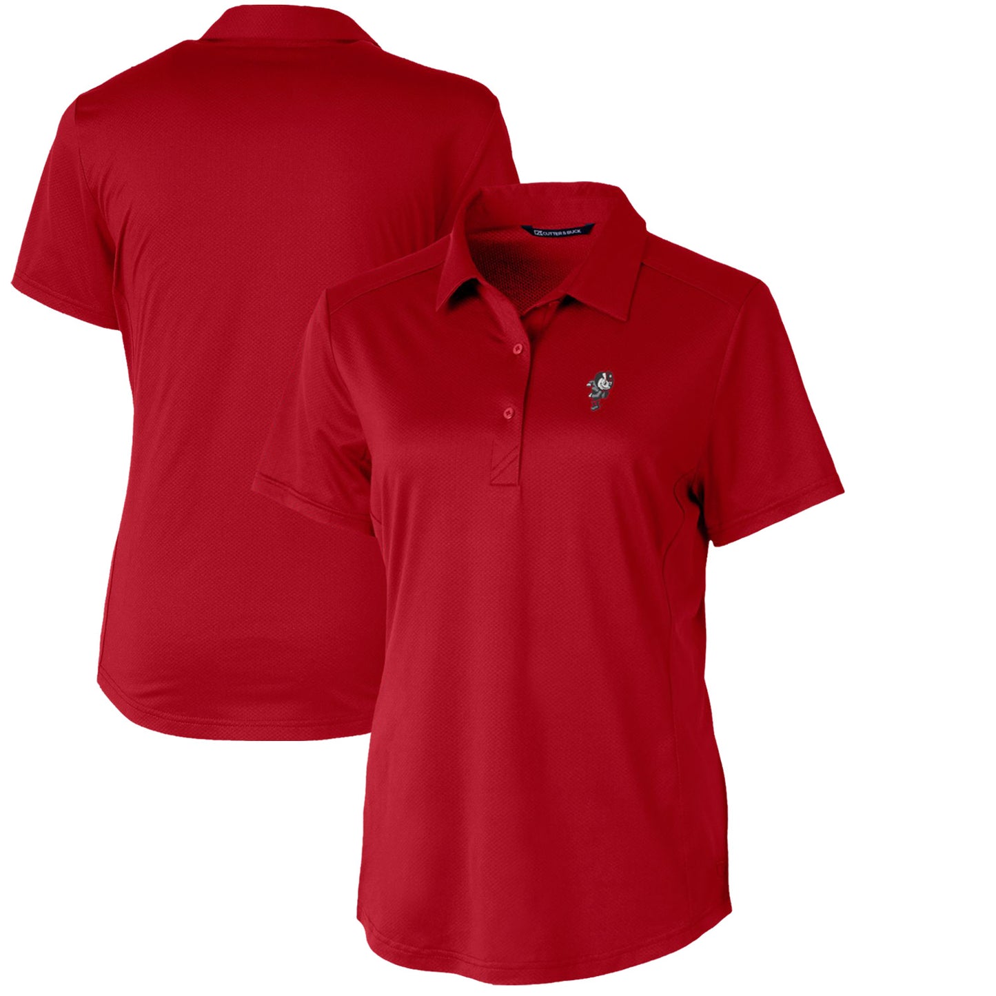 Women's Cutter & Buck Scarlet Ohio State Buckeyes Vault Prospect Textured Stretch Polo