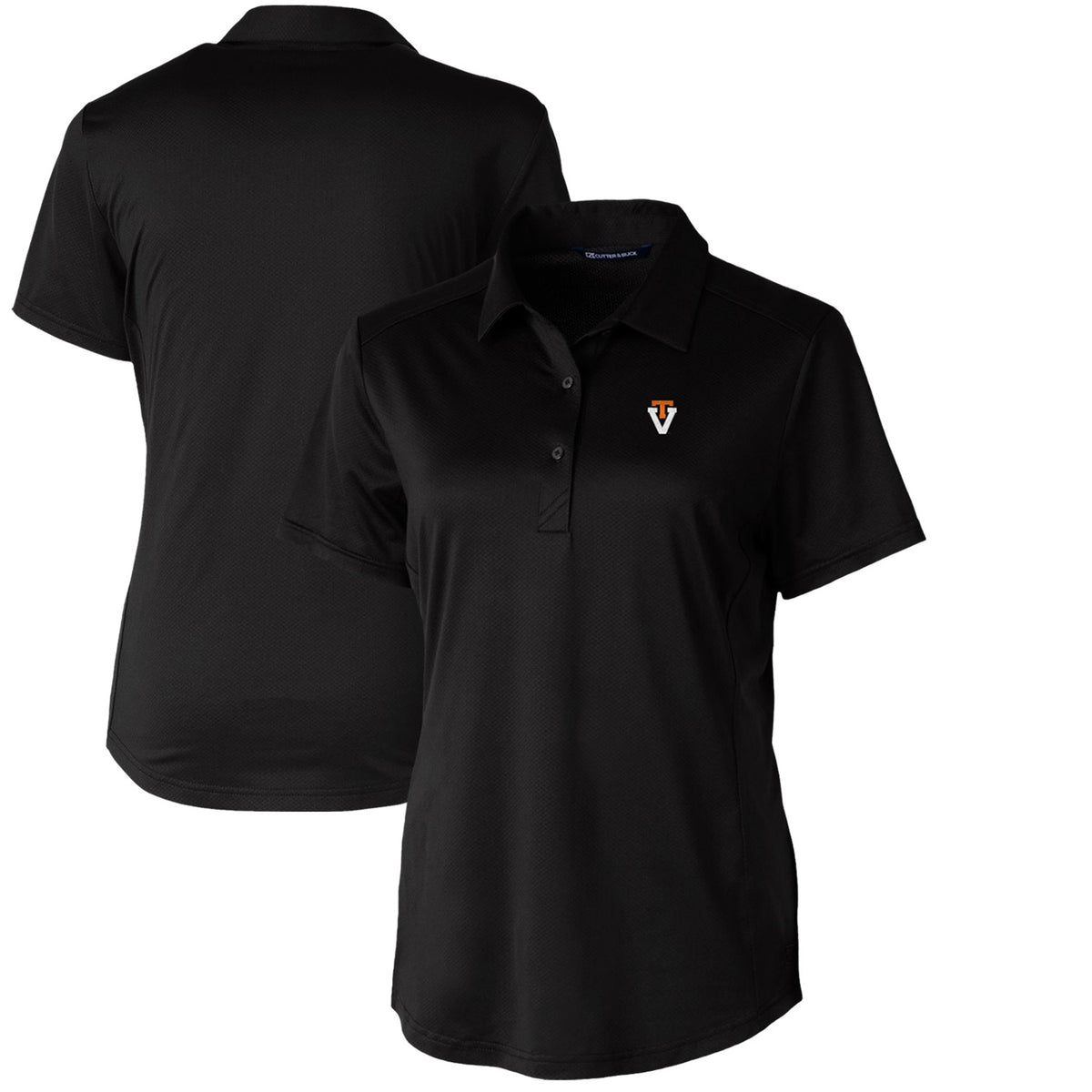 Women's Cutter & Buck Black Virginia Tech Hokies Vault Prospect Textured Stretch Polo