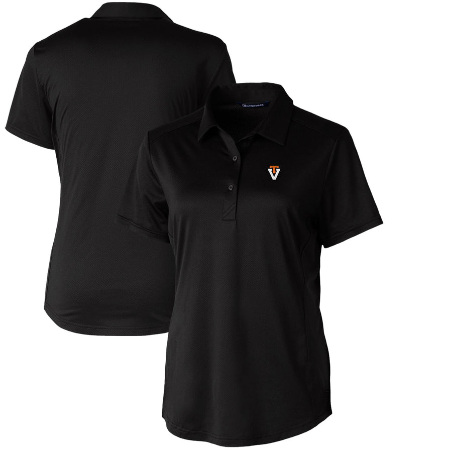 Women's Cutter & Buck Black Virginia Tech Hokies Vault Prospect Textured Stretch Polo