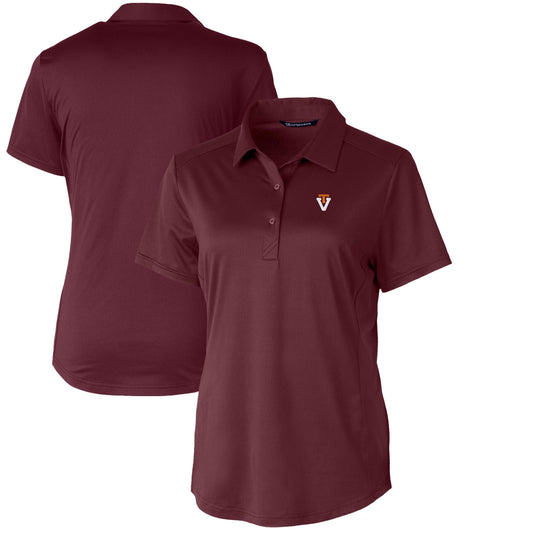 Women's Cutter & Buck Maroon Virginia Tech Hokies Vault Prospect Textured Stretch Polo