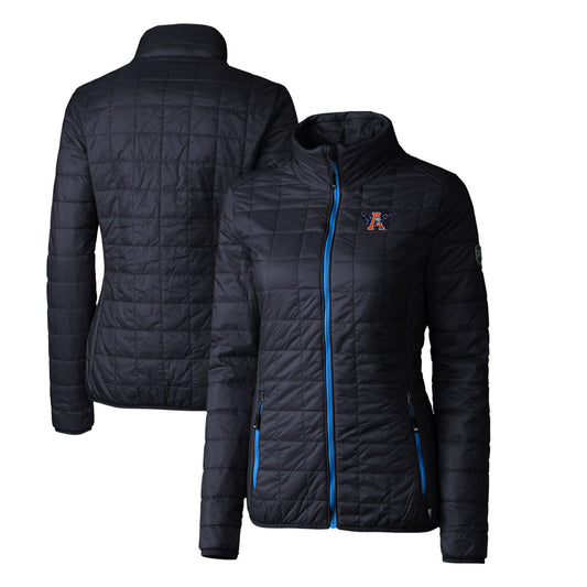 Women's Cutter & Buck Navy Auburn Tigers Vault Rainier PrimaLoft Eco Insulated Full-Zip Puffer Jacket