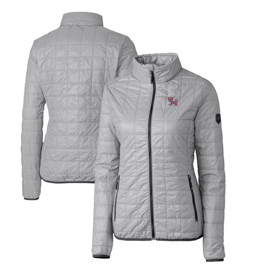 Women's Cutter & Buck Gray Clemson Tigers Vault Rainier PrimaLoft Eco Insulated Full-Zip Puffer Jacket