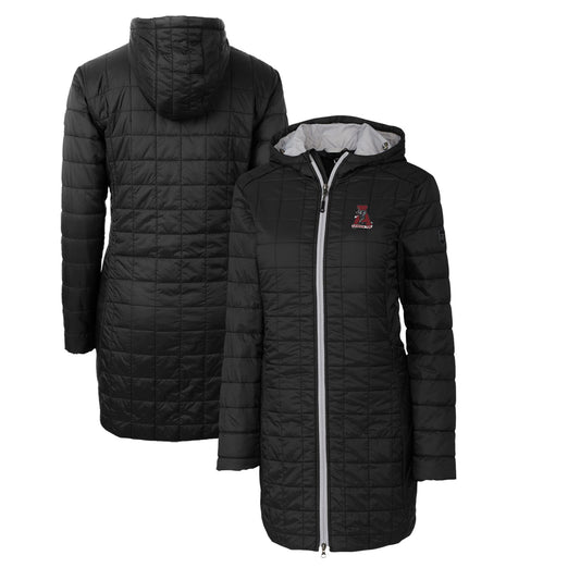 Women's Cutter & Buck Black Alabama Crimson Tide Vault Rainier Primaloft Eco Hooded Long Coat