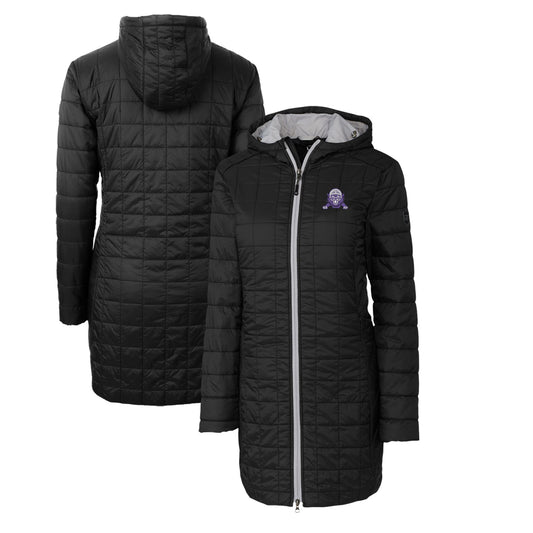 Women's Cutter & Buck Black Northwestern Wildcats Vault Rainier Primaloft Eco Hooded Long Coat