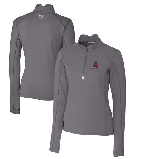 Women's Cutter & Buck Steel Alabama Crimson Tide Traverse Stretch Quarter-Zip Pullover Top