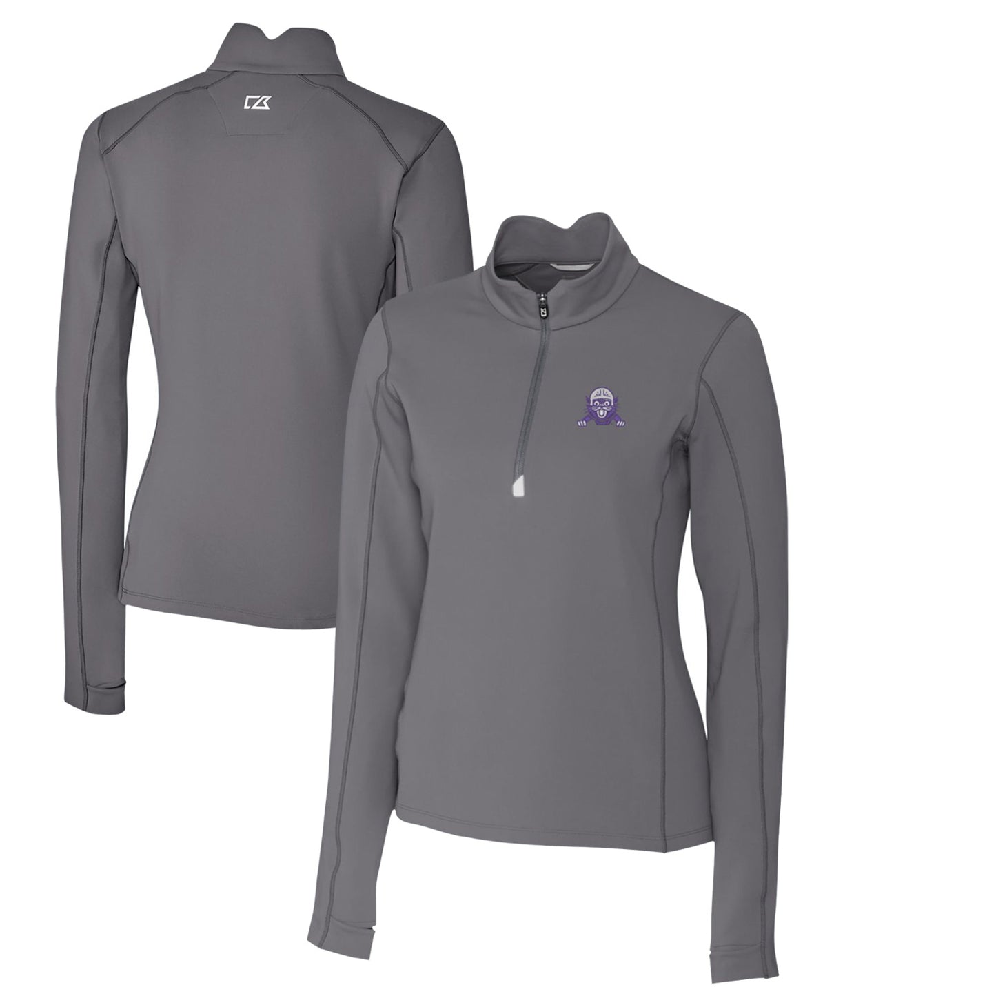 Women's Cutter & Buck Steel Northwestern Wildcats Traverse Stretch Quarter-Zip Pullover Top