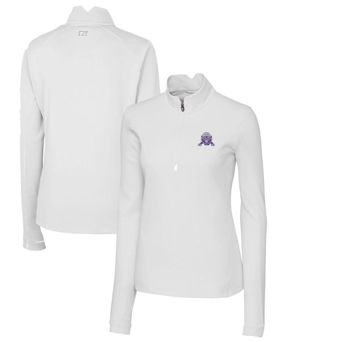 Women's Cutter & Buck White Northwestern Wildcats Traverse Stretch Quarter-Zip Pullover Top
