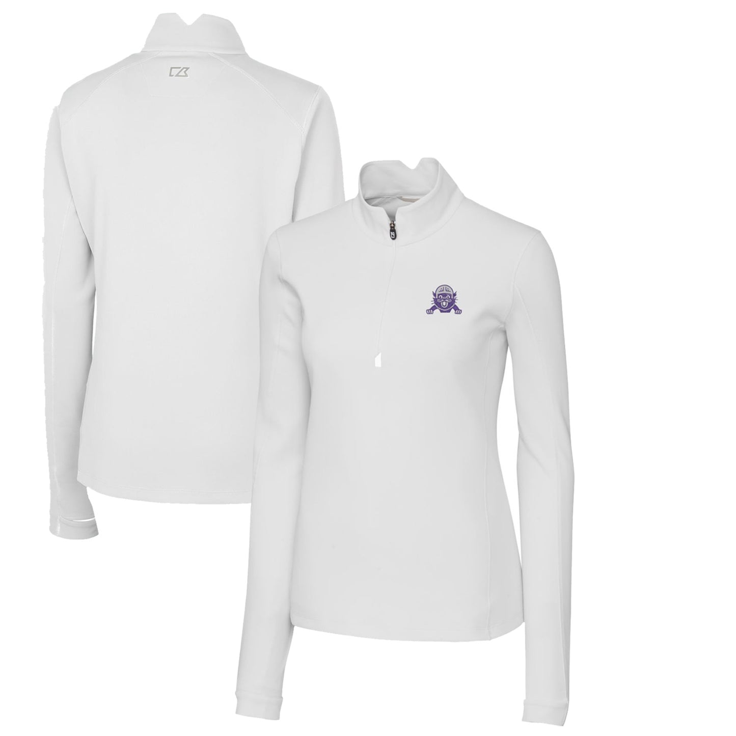 Women's Cutter & Buck White Northwestern Wildcats Traverse Stretch Quarter-Zip Pullover Top