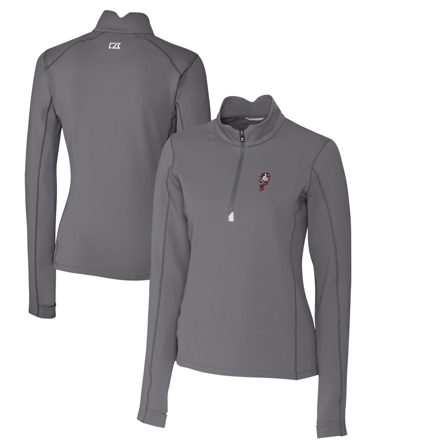 Women's Cutter & Buck Steel Ohio State Buckeyes Traverse Stretch Quarter-Zip Pullover Top