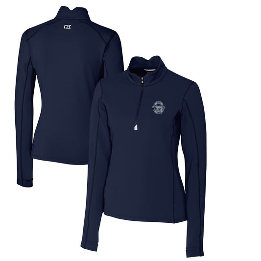 Women's Cutter & Buck Navy Penn State Nittany Lions Traverse Stretch Quarter-Zip Pullover Top