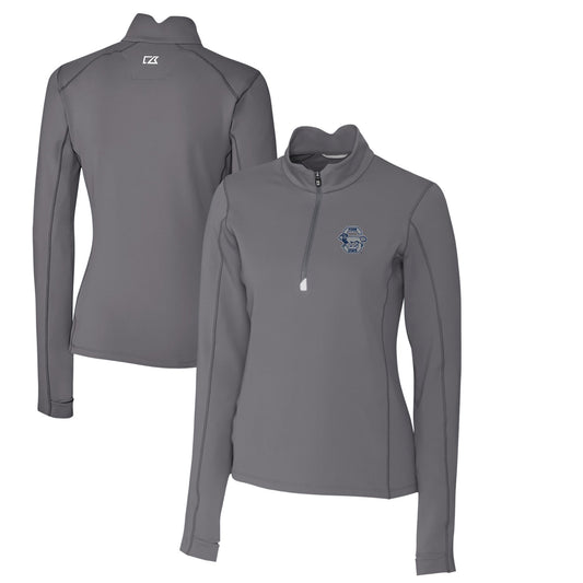 Women's Cutter & Buck Steel Penn State Nittany Lions Traverse Stretch Quarter-Zip Pullover Top