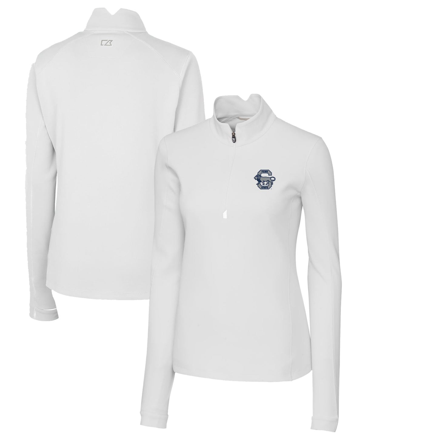 Women's Cutter & Buck White Penn State Nittany Lions Traverse Stretch Quarter-Zip Pullover Top