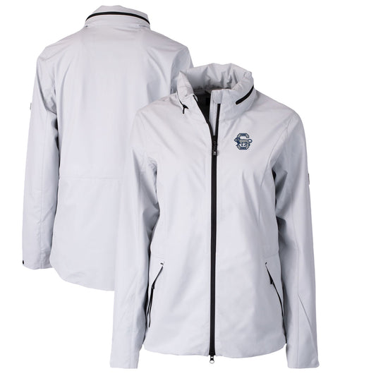 Women's Cutter & Buck Gray Penn State Nittany Lions Vault Vapor Water Repellent Stretch Full-Zip Rain Jacket