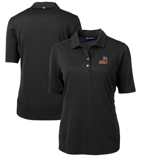 Women's Cutter & Buck Black Arizona State Sun Devils Team Virtue Eco Pique Recycled Polo