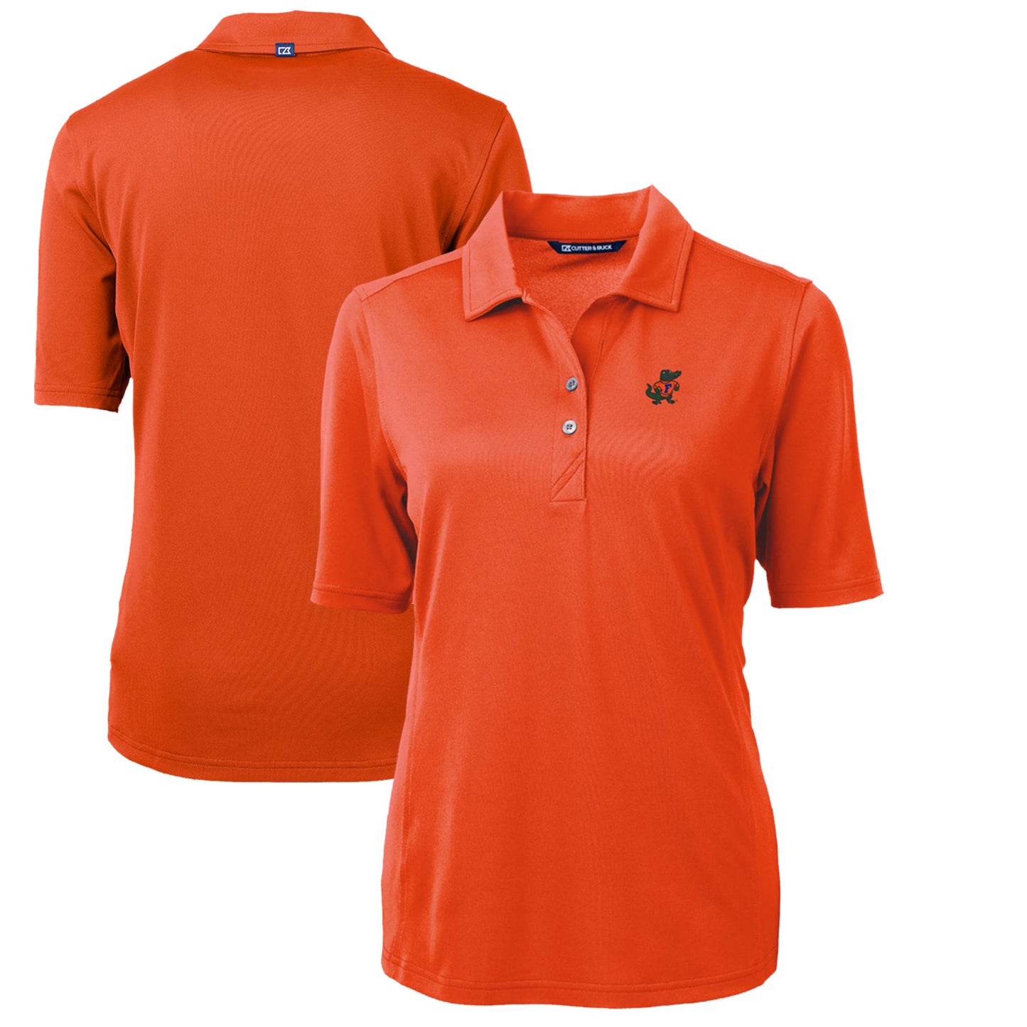 Women's Cutter & Buck Orange Florida Gators Team Virtue Eco Pique Recycled Polo