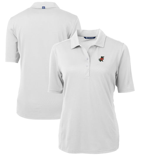 Women's Cutter & Buck White Florida Gators Team Virtue Eco Pique Recycled Polo