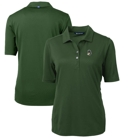 Women's Cutter & Buck Green Michigan State Spartans Team Virtue Eco Pique Recycled Polo