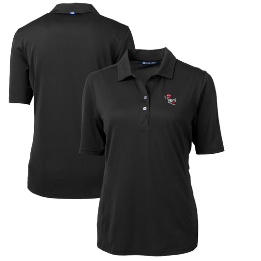 Women's Cutter & Buck Black NC State Wolfpack Team Virtue Eco Pique Recycled Polo