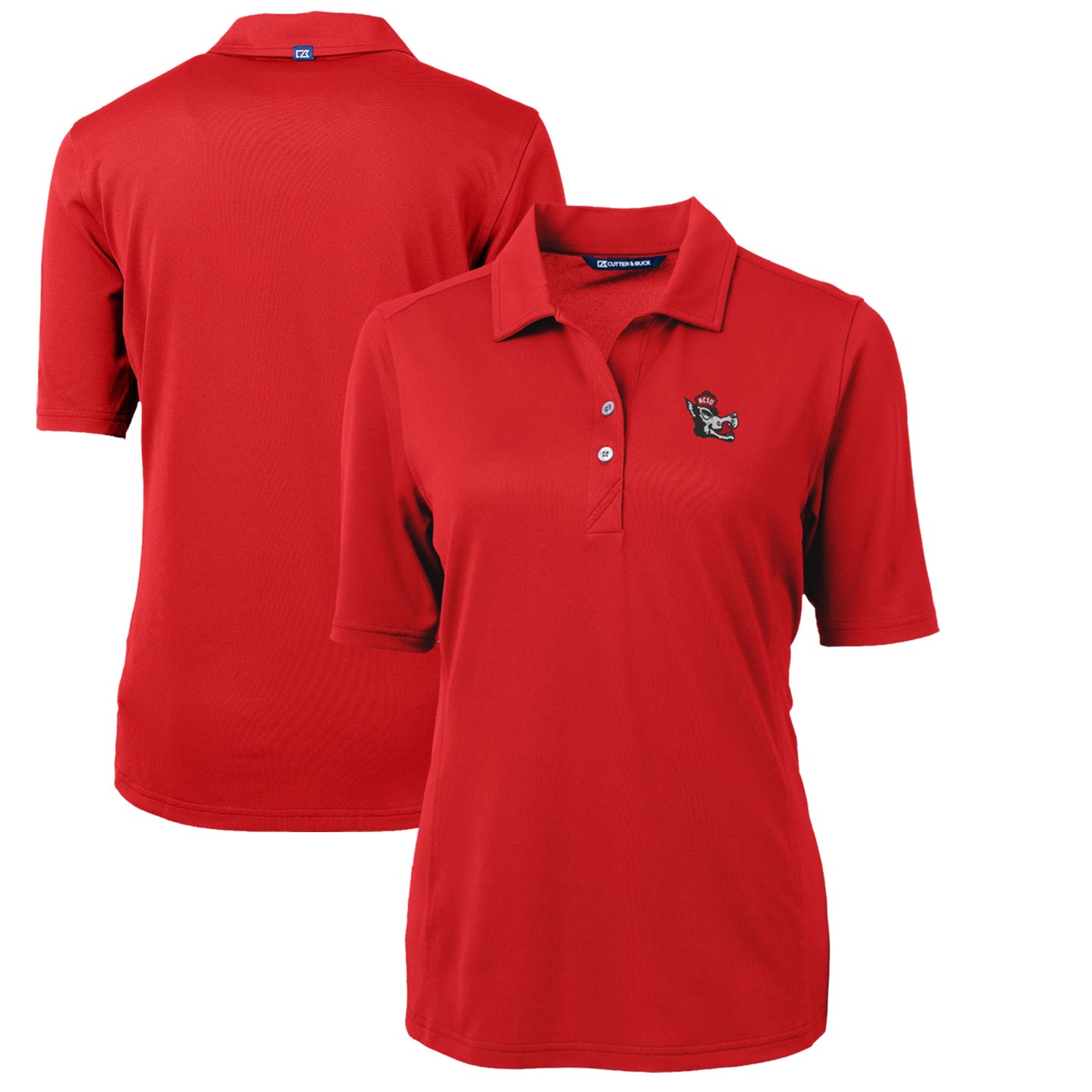 Women's Cutter & Buck Red NC State Wolfpack Team Virtue Eco Pique Recycled Polo