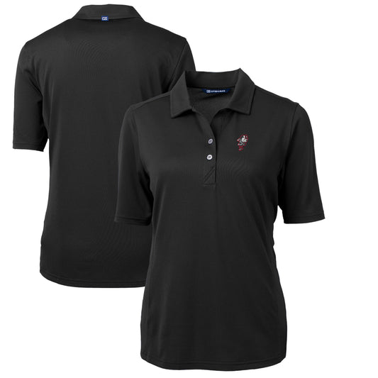 Women's Cutter & Buck Black Ohio State Buckeyes Team Virtue Eco Pique Recycled Polo