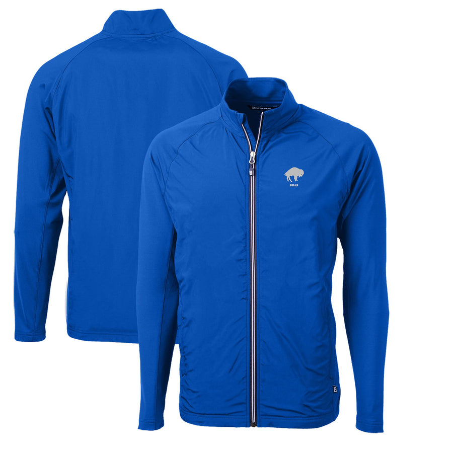 Men's Cutter & Buck Royal Buffalo Bills Adapt Eco Knit Hybrid Recycled Big & Tall Full-Zip Throwback Jacket