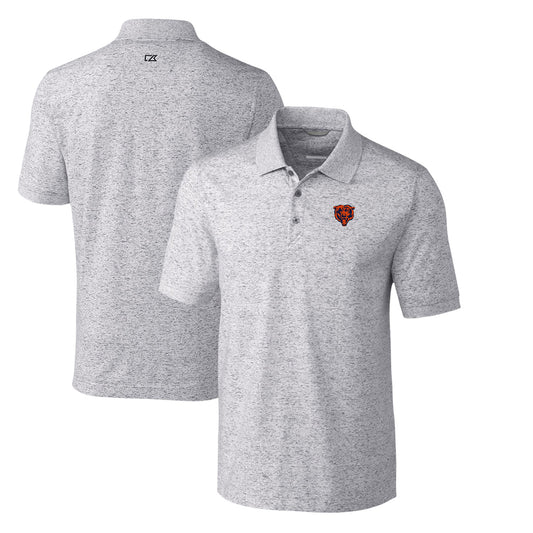 Men's Cutter & Buck Steel Chicago Bears Advantage Tri-Blend Space Dye Big & Tall Throwback Polo