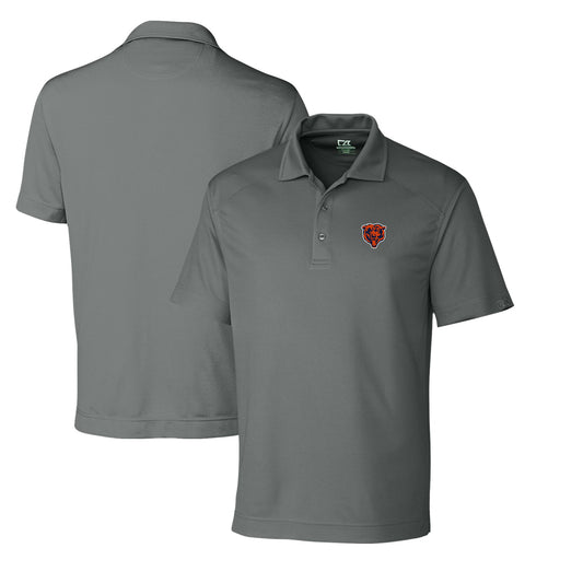 Men's Cutter & Buck Steel Chicago Bears Throwback Logo Big & Tall DryTec Genre Textured Solid Polo