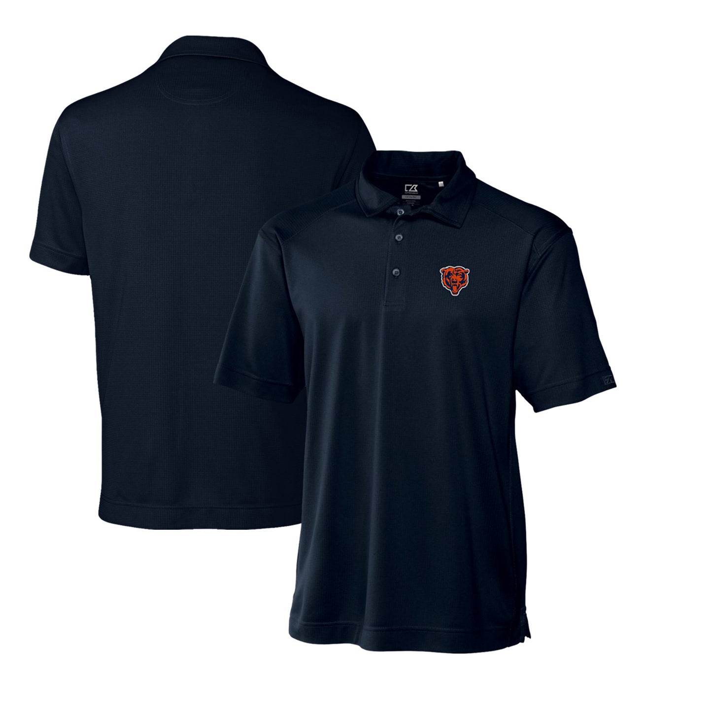 Men's Cutter & Buck Navy Chicago Bears Throwback Logo Big & Tall DryTec Genre Textured Solid Polo