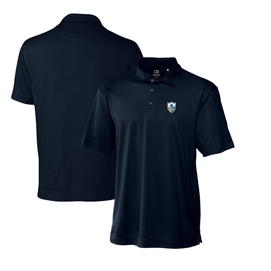 Men's Cutter & Buck Navy Los Angeles Chargers Throwback Logo Big & Tall DryTec Genre Textured Solid Polo
