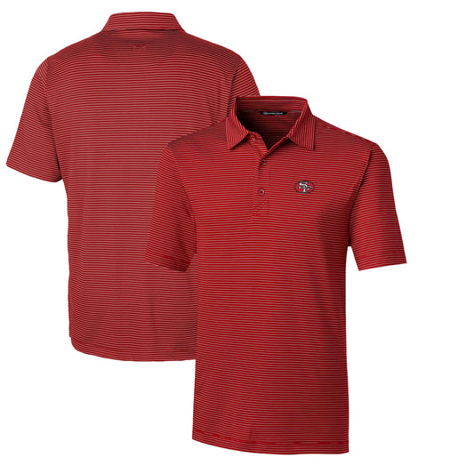 Men's Cutter & Buck Scarlet San Francisco 49ers Throwback Logo Big & Tall Forge Pencil Stripe Stretch Polo